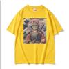 Cat Samurai Pattern T Shirt For Unisex Trendy Animal 3D Printed Tees Casual Short Sleeve Oversized Street TShirts Round Neck Tops