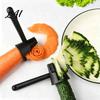 Rutschfester Gemüseschneider Karotten-Lockenwickler und Schäler Spiralschneider mit ergonomischem Blumen Griff Edelstahlklinge Werkzeug für Obst Gurken