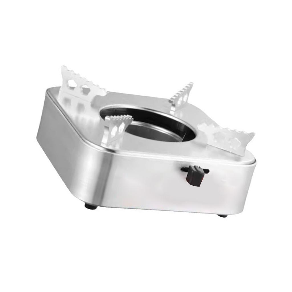 Square Camping Stove Fast Heating Adjust Fire Portable Alcohol Burner for Outdoor Backpacking