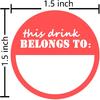 Besttile Drink Stickers, 504 Pcs, 1.5 inch Paper, Ideal for Parties and Small Businesses