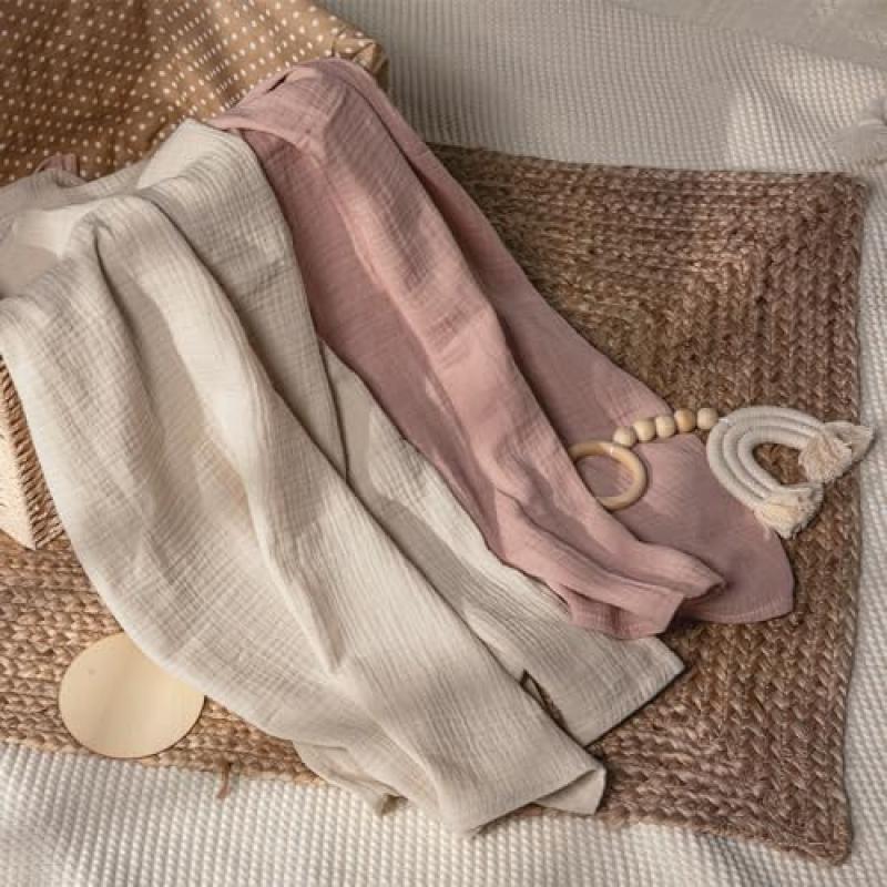 Swaddle Blankets 3 Pack, 100x100cm Muslin Cotton Receiving Blankets for Newborns, Soft Swaddling Blanket for Boys Girls, Crib Stroller Blanket
