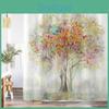 Curtain Tree Shower Colorful Flower Fabric Bathroom Decoration With 12 Hooks 180x 180cm Bathtub Shower Curtain