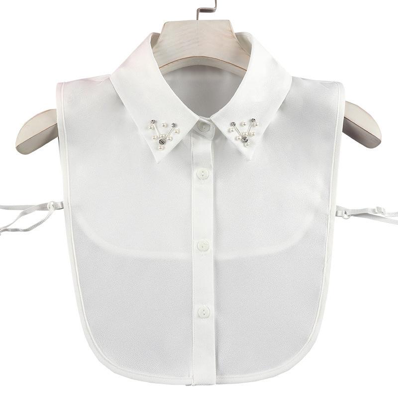 Versatile Fake Collar Women'S Shirt Decorative Collar Sweater Accessory Shirt Collar White Beaded Fake Collar