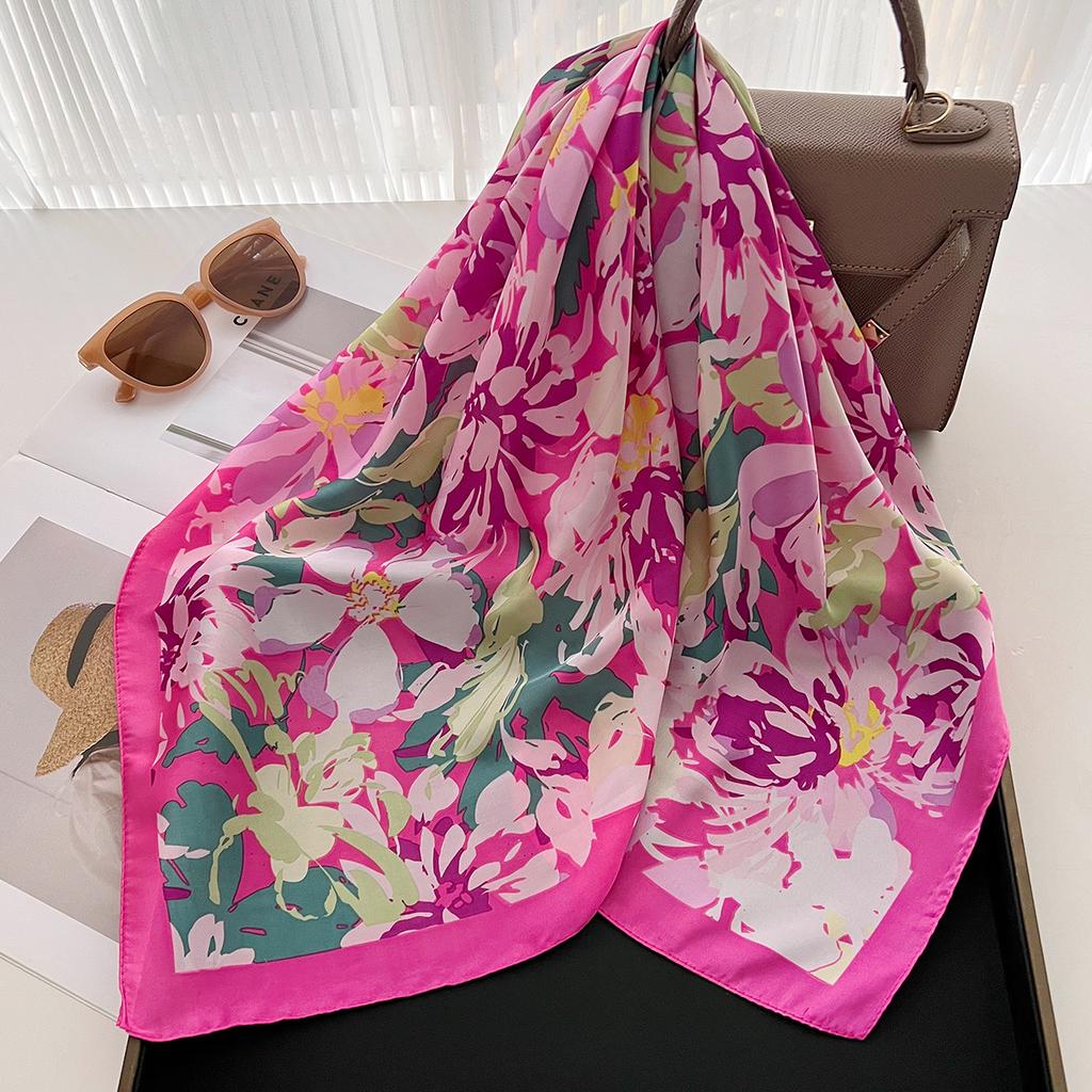 Square Scarf For Women Breathable Bandanna Luxury Headband Hair Scarf Soft Stain Neckerchief Spring/Summer Head Scarf