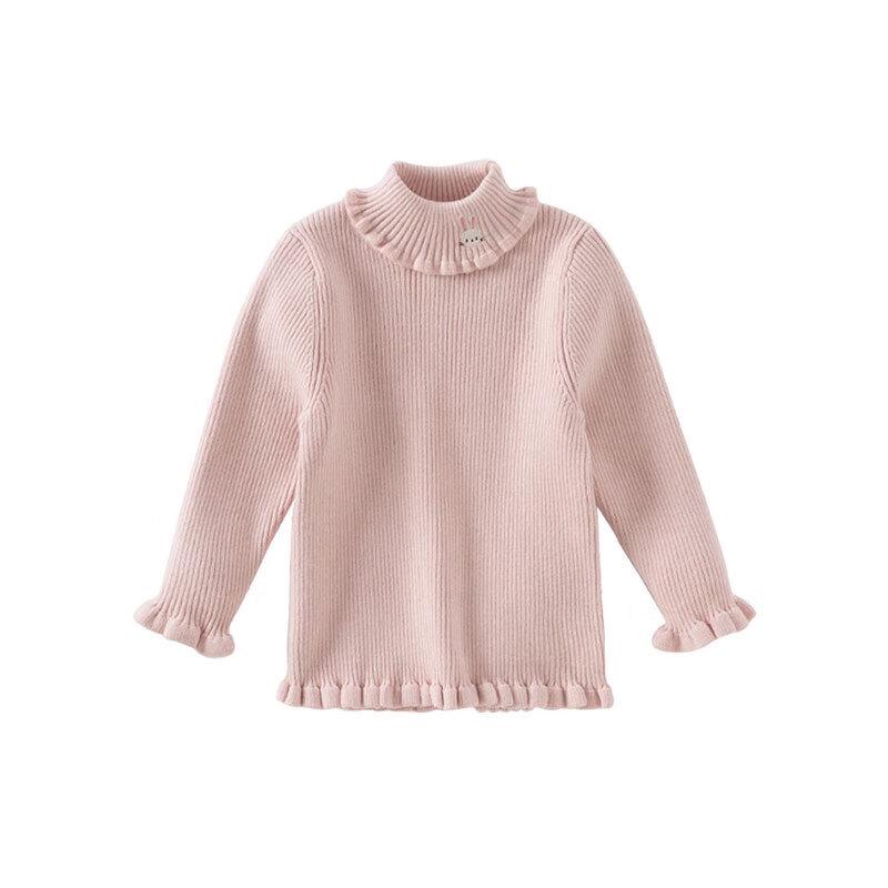 DAVE&BELLA Girls' De Velvet High-Neck Thermal Sweater