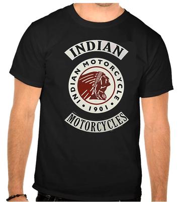 Indian Panhead Motorcycle Club Biker Logo Schwarzes T-Shirt -1251-