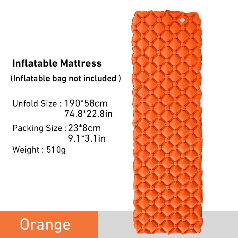 Westtune Camping Sleeping Pad Ultralight Inflatable Mattress Portable Outdoor Air Cushion Sleeping Mat For Travel Hiking