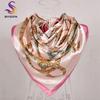 [BYSIFA] China Style Blue White Silk Scarf Cape  New Design Ladies Muslim Head Scarf Printed Fashion Accessories Satin Scarf
