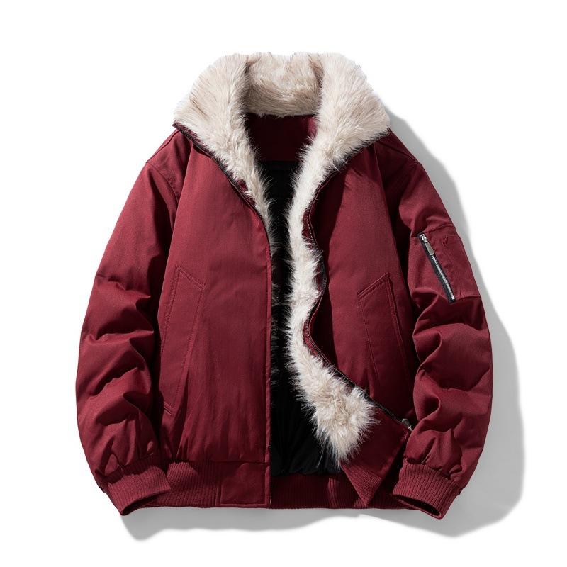 Fur and Fur One-piece Short, Thick and Warm, Cotton Collar Jacket