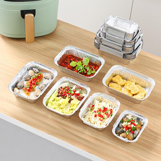 50Pcs Disposable Tin Box Easy Cleaning Paper Liner One-Time Useful Steaming Basket Kitchen Tool BBQ Drip Pan Tray