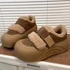 Mao Mao shoes thick-soled round head Velcro fleece thickened 22 autumn and winter new casual board shoes cotton shoes
