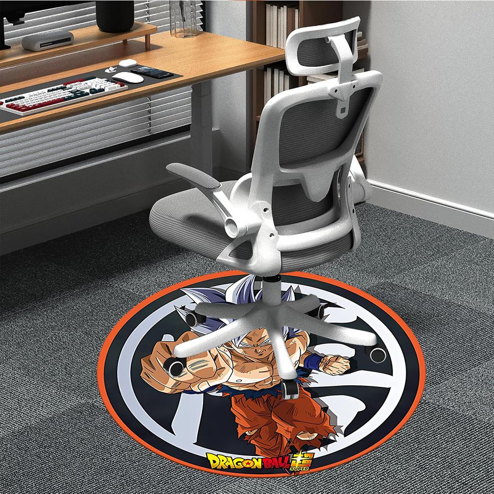 

1PC Dragon Ball, Goku Office Round Rug - Perfect for Office or Study Decor, Machine Washable, Non-Slip Backing, Decorative Floor Mat 80cm