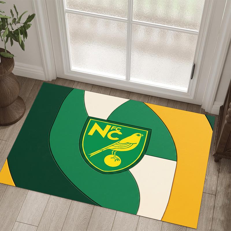 Norwich City Fußball Design Kristall Samt Teppich Gemütlich Nicht?Rutschfester Teppich mit Aufdruck für Schlafzimmer Wohnzimmer Eingang