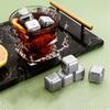 Stainless Steel Ice Cubes Set with Clips Reusable Drink Chillers Quick Freezing Metal Whiskey Chilling Stones for Beer Cocktails