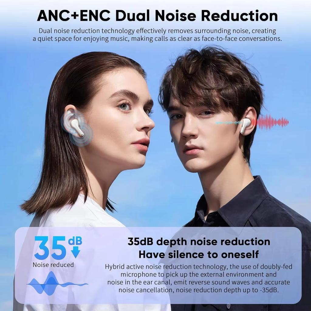 Słuchawki douszne Subwoofer z mikrofonem HD Type-C Bezprzewodowy zestaw słuchawkowy do iPhone15 16 Samsung Xiaomi Huawei VIVO Telefon Tablet Słuchawki