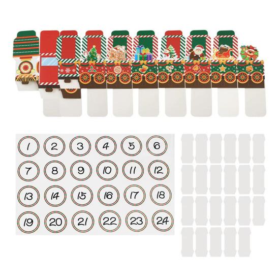 24 Empty Advent Calendar Boxes To Fill Red Green Christmas Train Gift Boxes 24 Days of Christmas Countdown Calendar for Kids Xmas Party Decoration