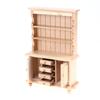 1:12 Dollhouse Miniature Wood Display Cupboard Shelf Cabinet Decoration Painted