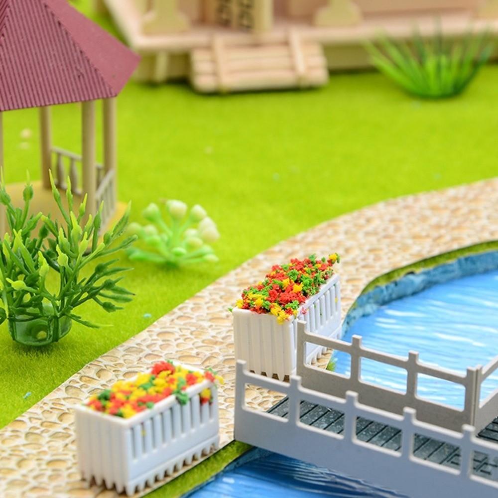 10pcs 1:50 1:75 Scale Micro Landscape Flower Bed Model Plastic Garden Border  Minihouse Accessories