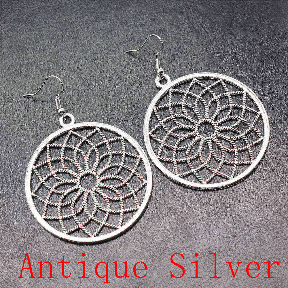 Mandala Pattern Drop Earrings Dangle Drop Earrings For Women Jewelry Making Wholesale