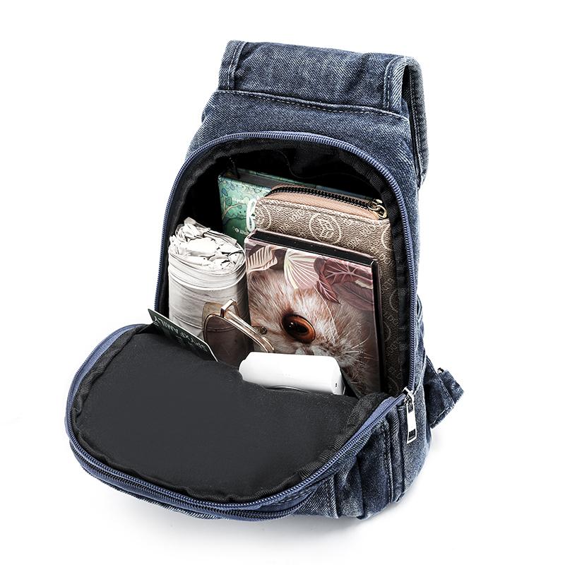 Small Backpack Women's Lightweight Retro Large Capacity Chest Bag Multi-function Backpack