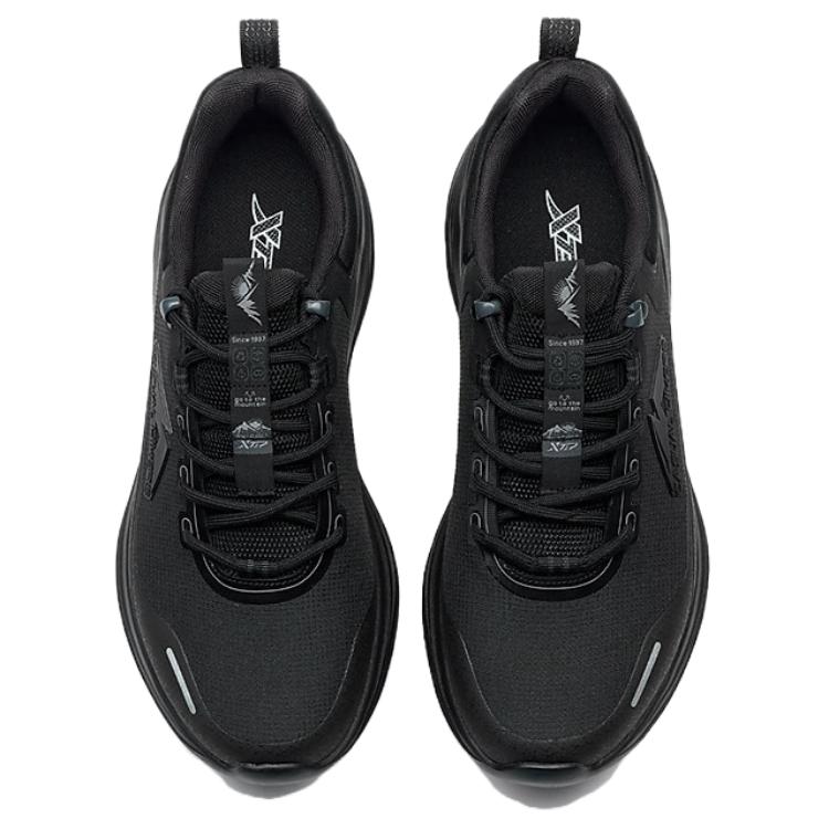 Xtep Simple Comfortable Lightweight Durable Low-Top Hiking Shoes Men sneakers Black 975319170001-3
