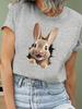 Easter Bunny Pattern Print Crew Neck Short Sleeve T-Shirt Summer Short Sleeved Harajuku Streetwear Tops Tees Aesthetic Clothes