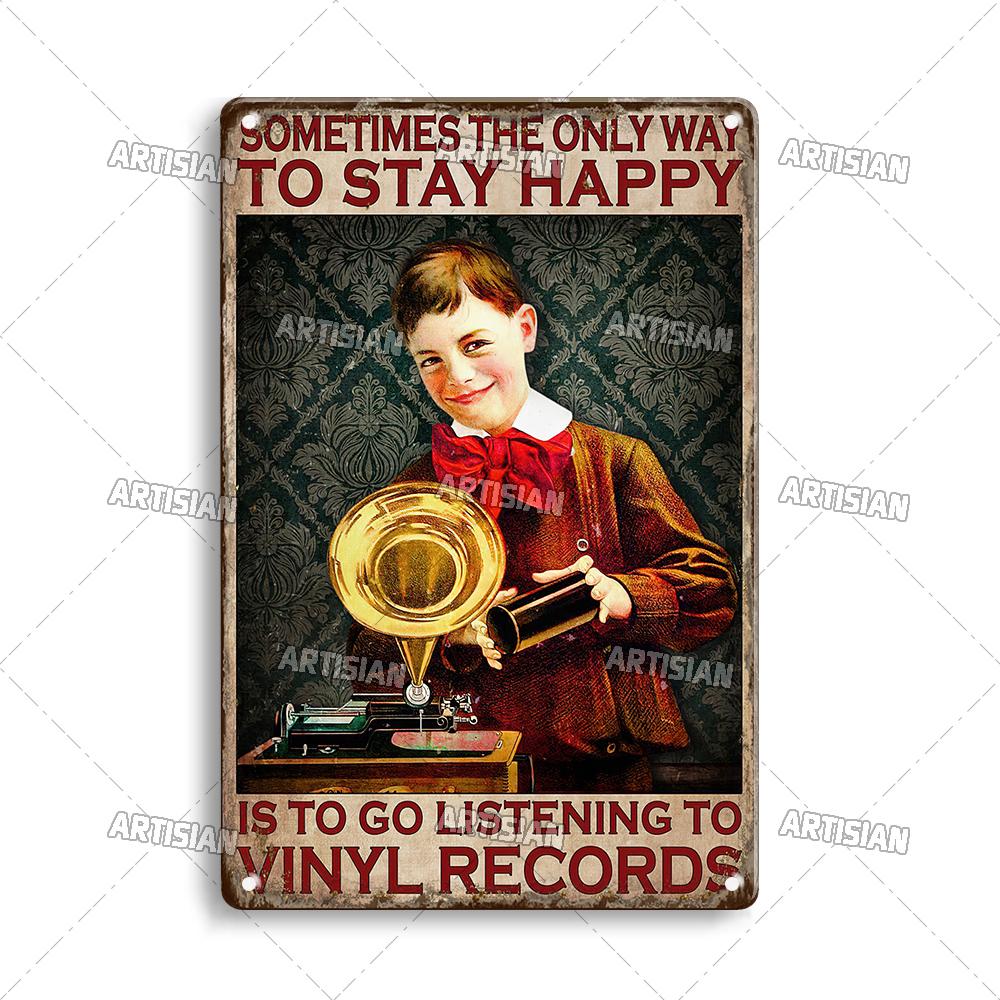 Artisian Music Metallschild Vinyl Blechposter Instrument Dekorative Platte Wanddeko Garage Bar Pub Club Hotel Café Küche Zuhause
