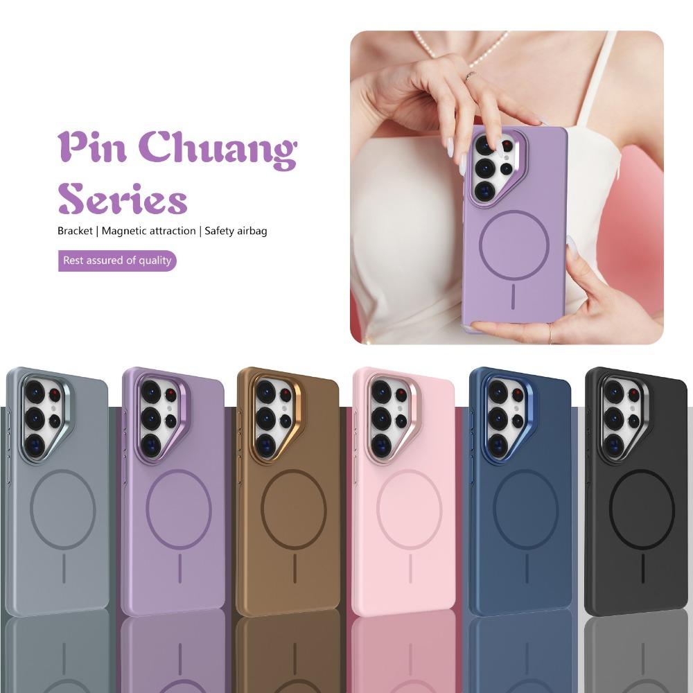 New Matte For Magsafe Magnetic Case For Samsung Galaxy S26 S25 S24 S23 S22 Ultra Plus S25FE S24FE S25Edge With Kickstand Cover