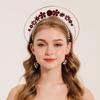 Vintage Lolita Virgin Mary Halo Tiara: Handmade Floral Pearl Headdress for Fashion Shows