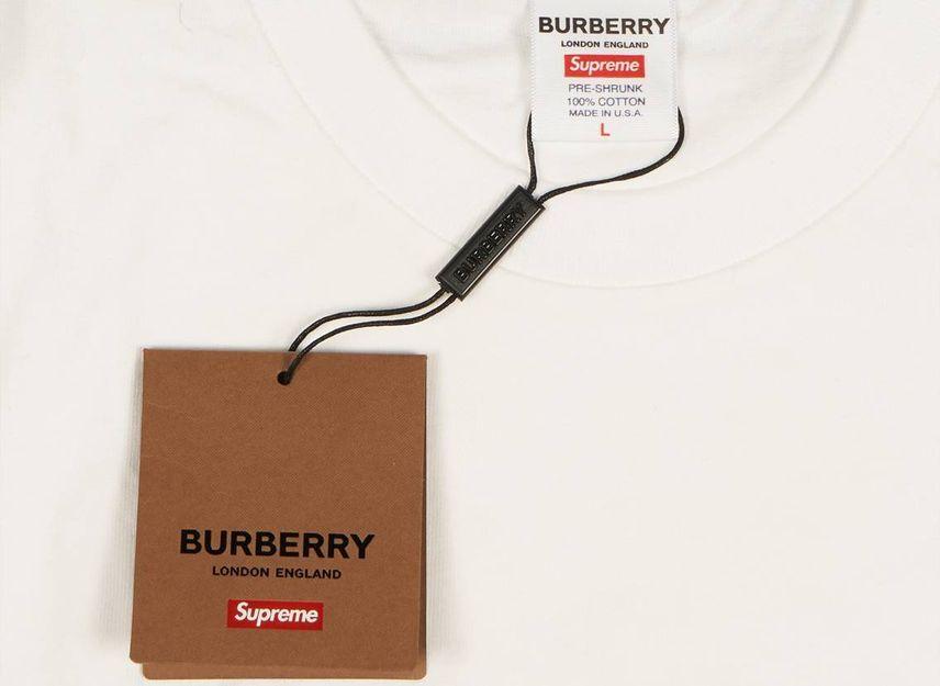 Supreme Camiseta Burberry Box Logo Branca