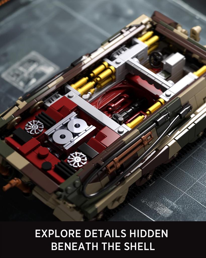 Nifeliz Tiger King Tank Building Blocks Toy for Adults, Military Model Building Blocks, OfficeHome Decor  Birthday Gift (1,267 Pieces, NF10315)