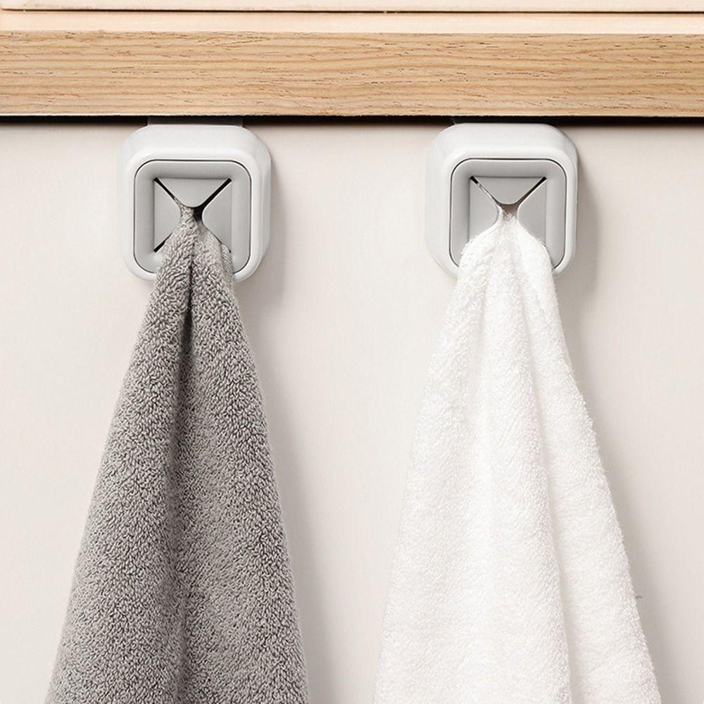 

Punch-free Towel Plug White Hand Towel Storage Rack Creative Dish Cloth Hook Kitchen