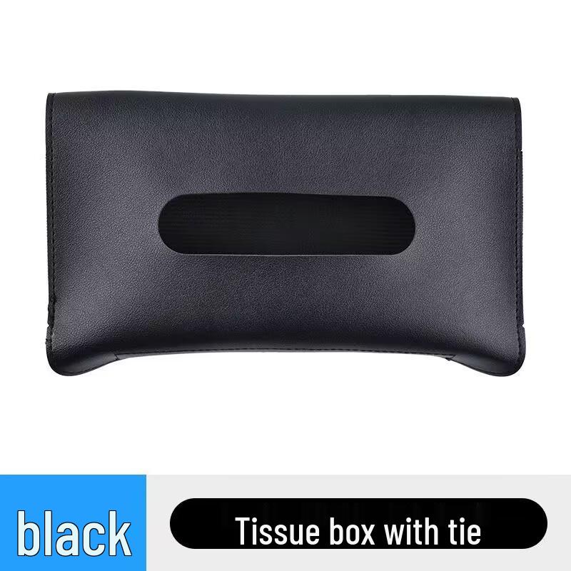 Leather Car Sunshade Tissue Holder - Hanging Tissue Box for Car Interior