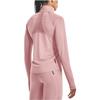Under Armour Rush Solid Color Logo Zip Jacket Women Outerwear Pink 1379044-697