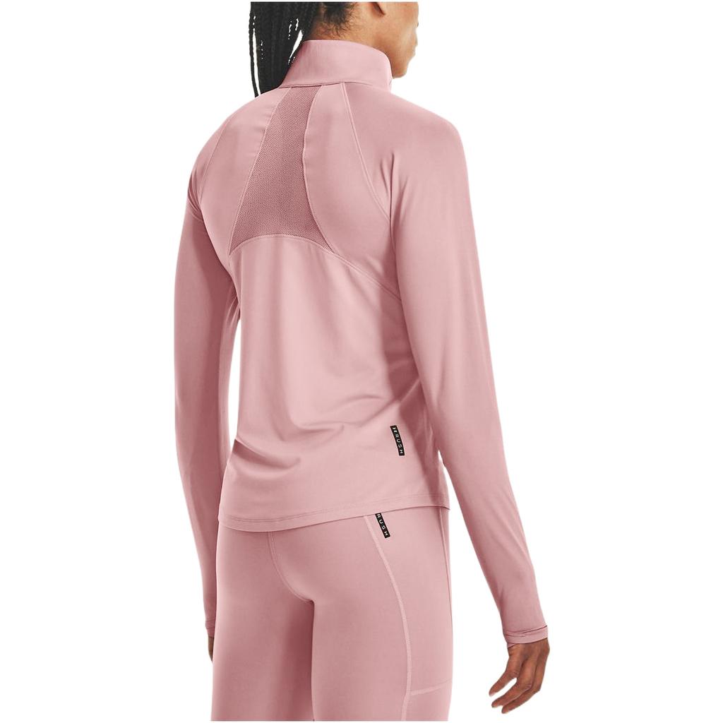 Under Armour Rush Solid Color Logo Zip Jacket Women Outerwear Pink 1379044-697