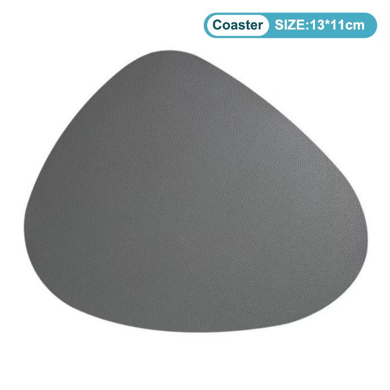 Double-Sided Pu Leather Placemat Teacup Coasters Waterproof And Oil-Proof Table Mats Western Restaurant Heat-Insulating Mats