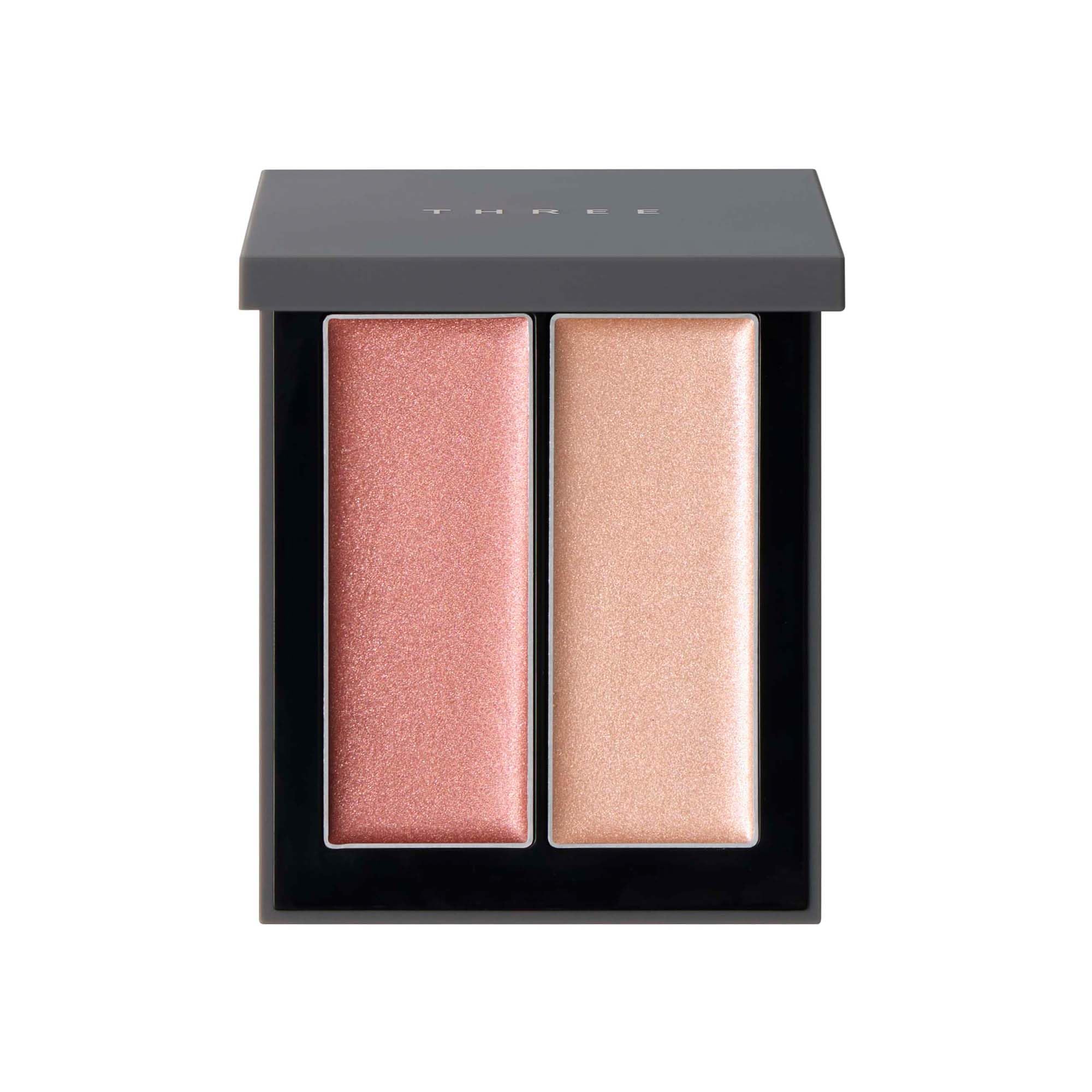 Двойка для скул THREE Cheek Shimmering Glow Duo R 02 [Хайлайтер и База] 5,2 г