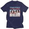 Cool Vintage Timothee Chalamet TShirt for Men Short Sleeve Streetwear 90s Aesthetic TV Tshirt Oneck Pure Cotton Tee Shirt Gift