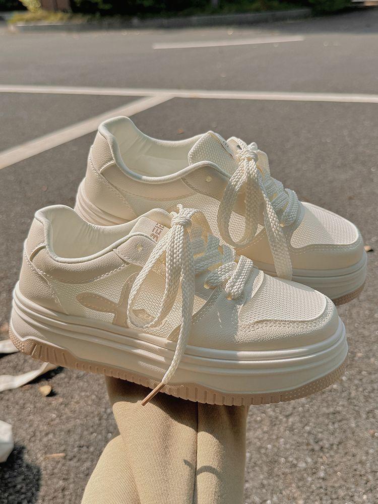 Little White Shoes Women's Skirt 2025 New Summer Mesh Shoes Women's Breathable Thin Mesh Shoes Platform Sports Board Shoes