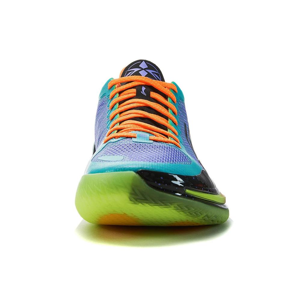 Li Ning Blade 4 V2 Cushioning Slip Resistant Lightweight Rebound Low top Basketball Shoes Men's Purple Green ABAU037-6