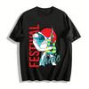 Vintage Rock Festival Gitarren Druck Lässiges Kurzarm-T-Shirt Reines Baumwoll-T-Shirt
