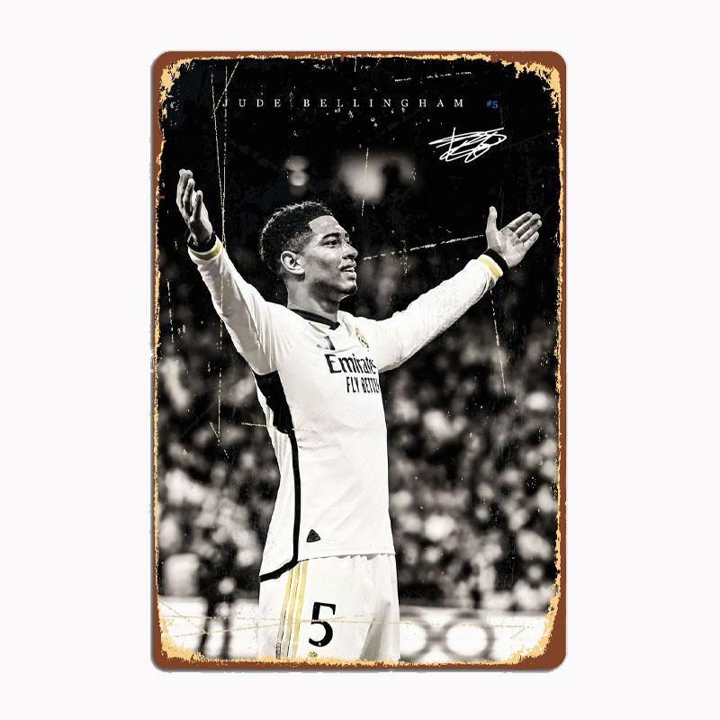 Jude Bellingham Football Sport Player Posters Metal Print Sign Poster Garage Room Cinema Living Custom Tin Vintage Home Decor