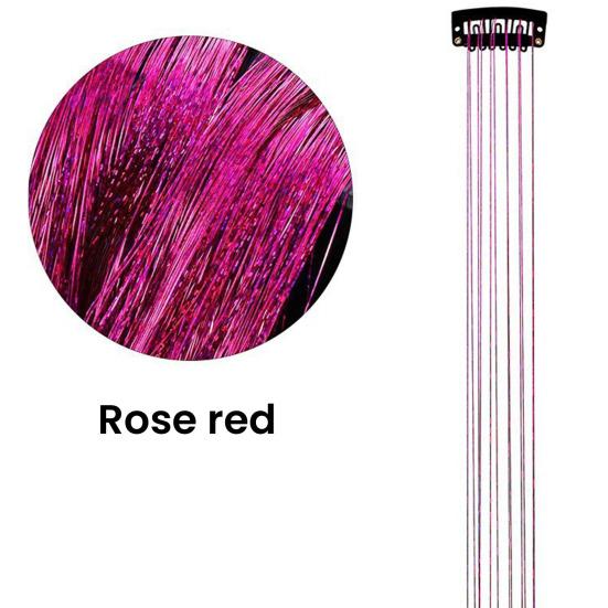 Women Clip-in Tinsel Hair Extension Heat Resistant Colorful Long Straight Fairy Glitter Hair Tinsel Women Girls Hair Accessories