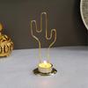 European Cactus Shape Metal Candle Holder Iron Tealights Candle Stand Round Candlesticks Vintage Desktops Decorations
