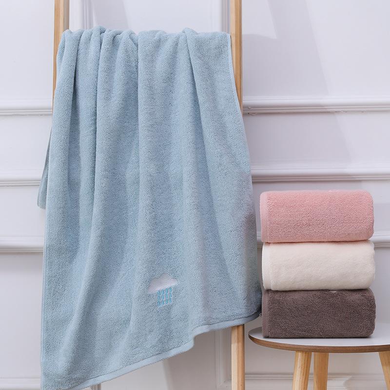 Pure Cotton Embroidery Weather Bath Towel 32 Strands Cotton Plain Weather Sunny Rain Embroidery Can Be Antibacterial Bath Soft And Thick