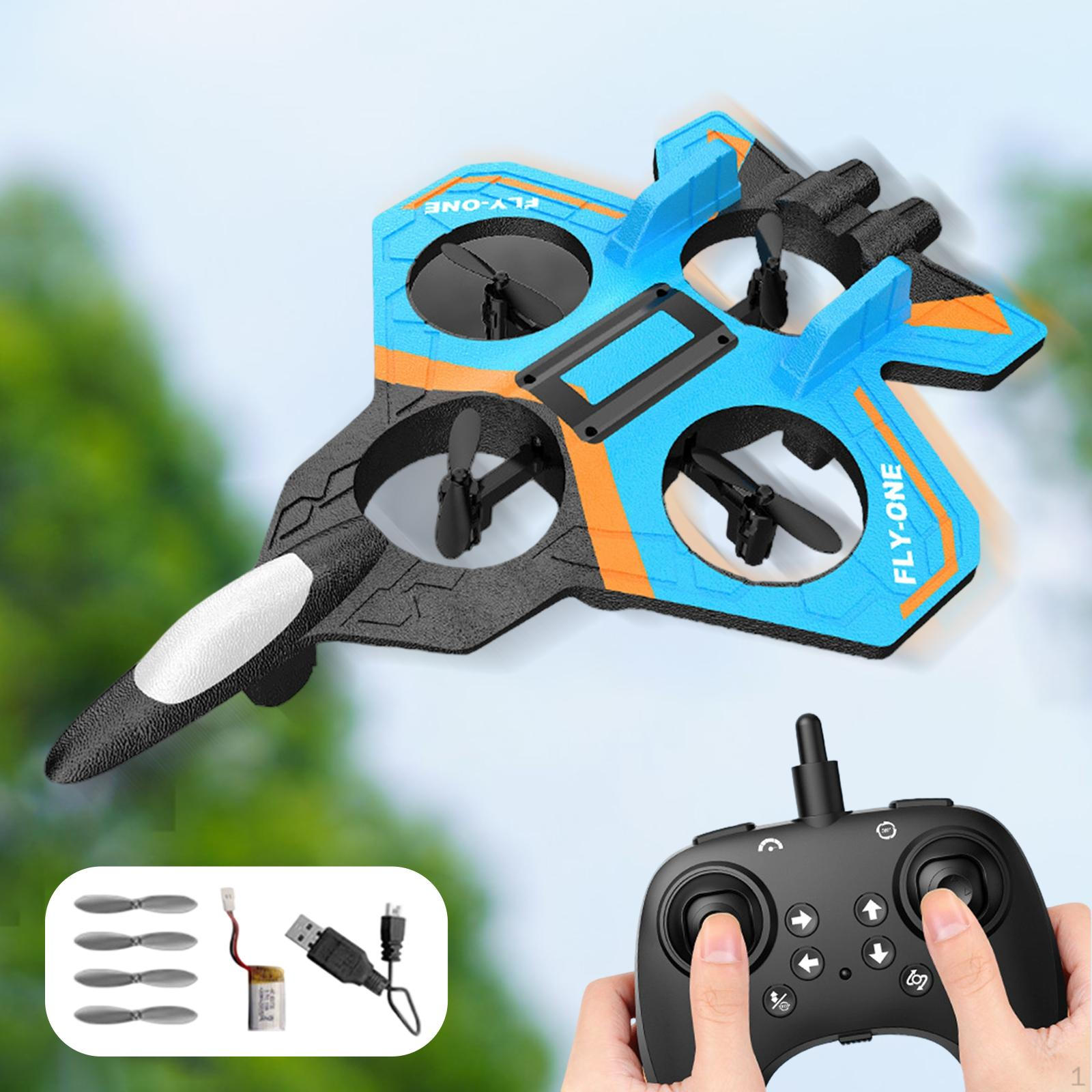 

360° Rotation Foam RC Airplane: Ideal Birthday Gift for Boys Ages 14 And Up. Lightweight Toy синій