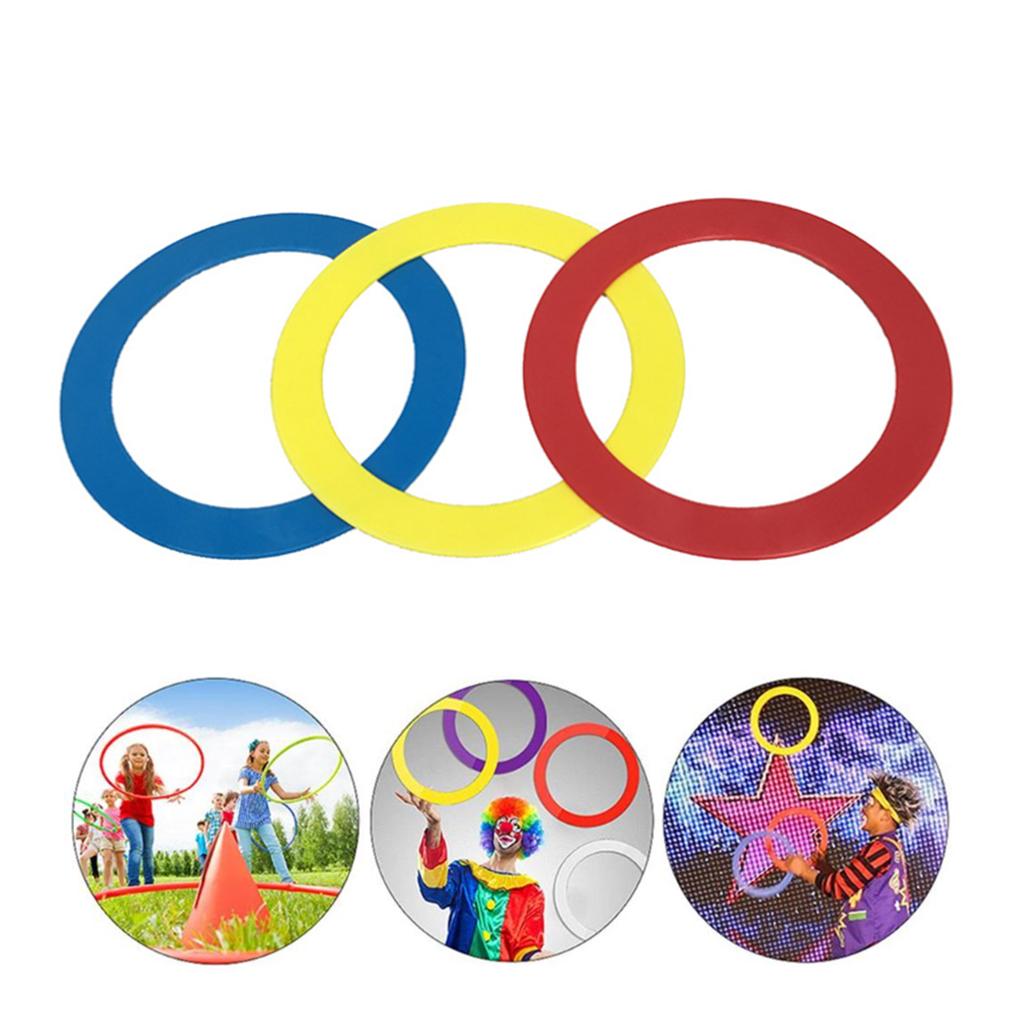 3PCS/Set Juggling Acrobatics Throwing Toss Ring Bracelet Props Hand Clown Toy Blue Red Yellow Intelligence Development Exercise