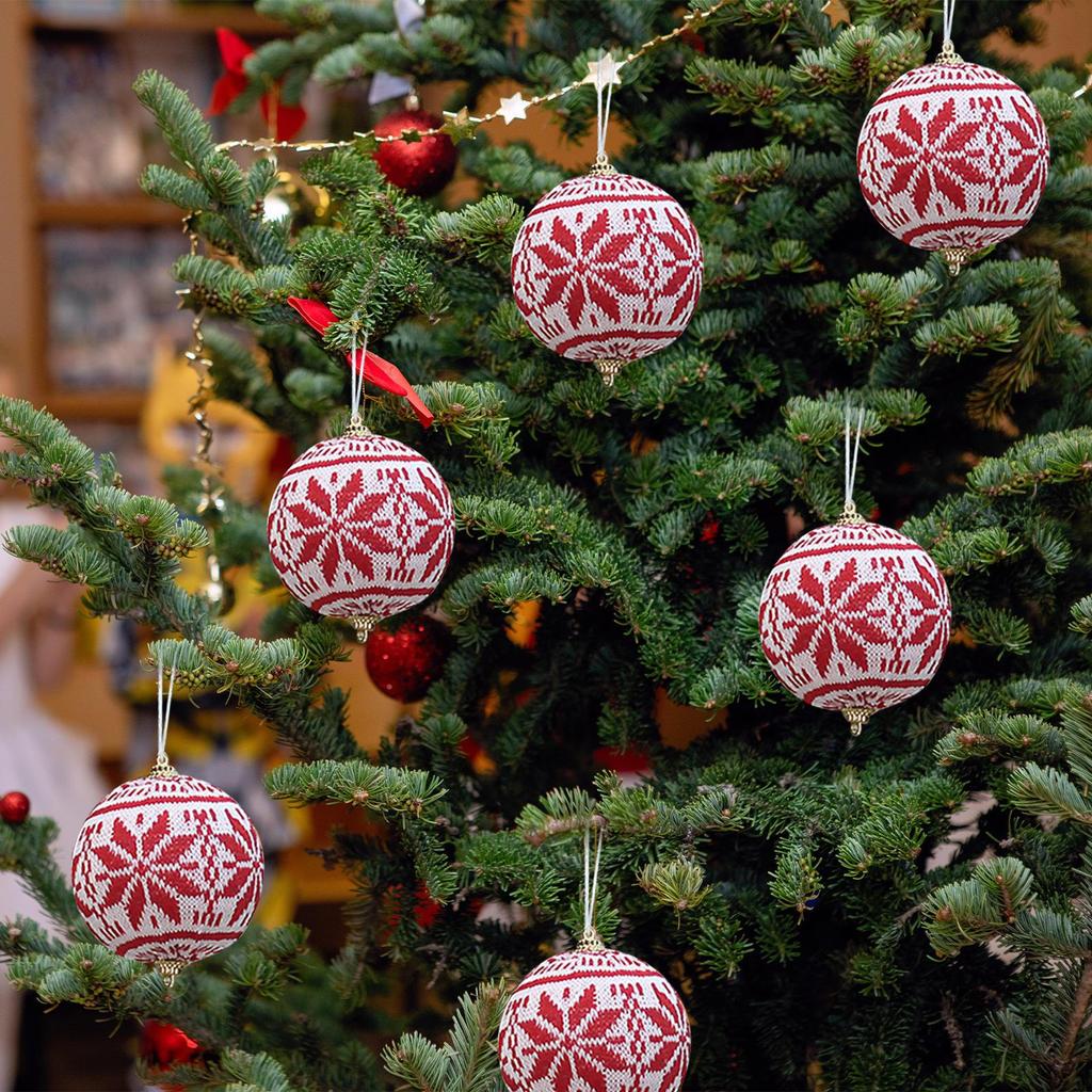 6 kusů Vánoční baňky ozdoby Strom závěsné dekorace Přívěsky s přívěsky na Vánoce