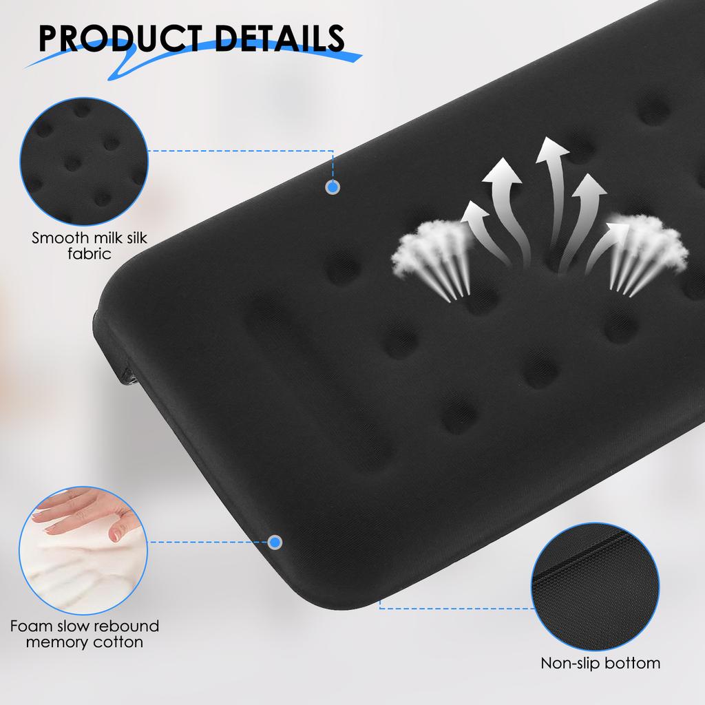 2Pcs Keyboard Mouse Wrist Rest Ergonomic Office Typing Protect Relax Wrist Memory Foam Mouse Pad Computer Notebook Mouse Pad