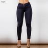Shascullfites Black Leggings Pull On Stretch Buttons Fly Push Up Compression Tights for Women Non See-through